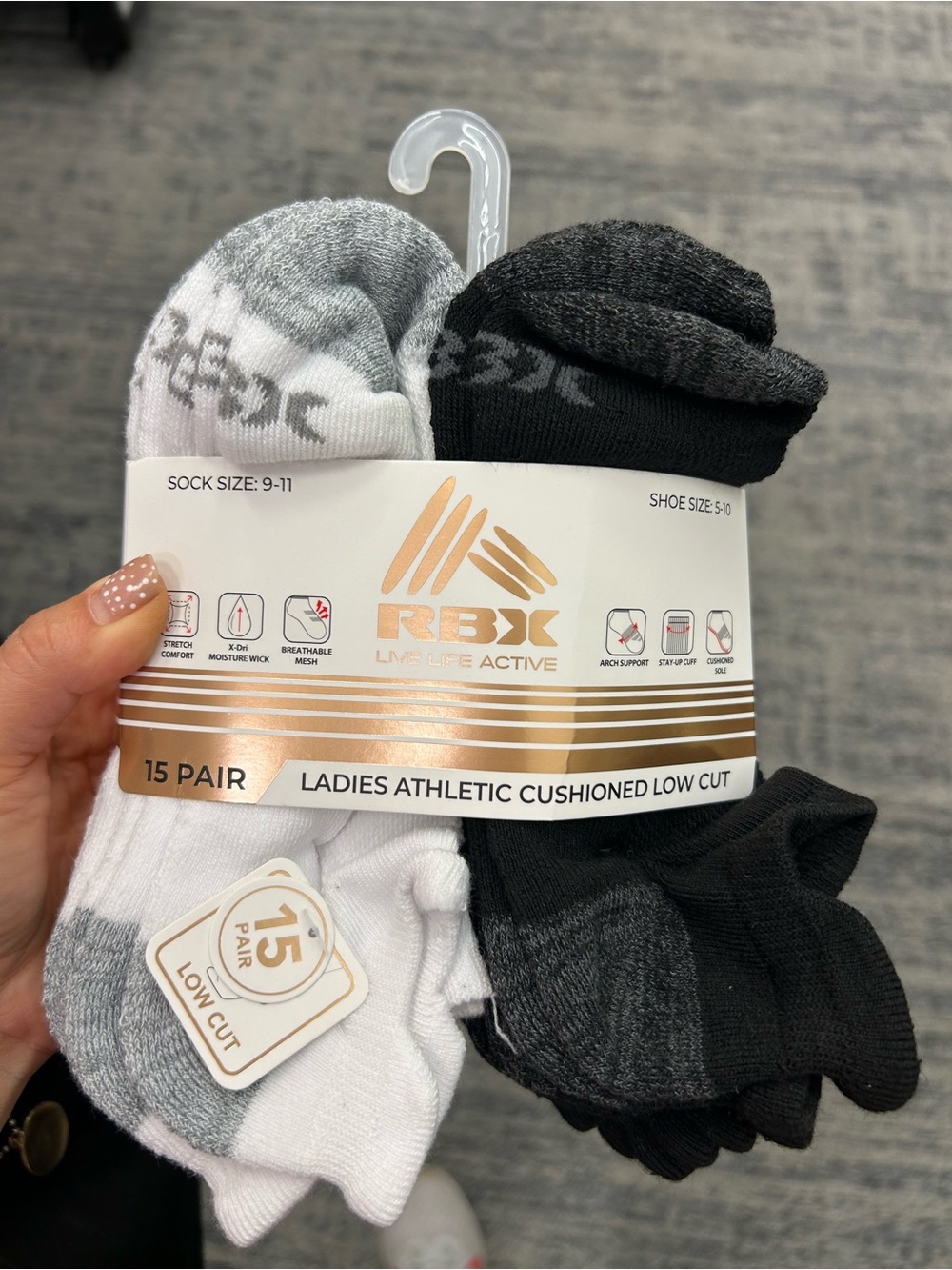 RBX Ladies Athletic Cushioned Low Cut Socks  (15 Pair)